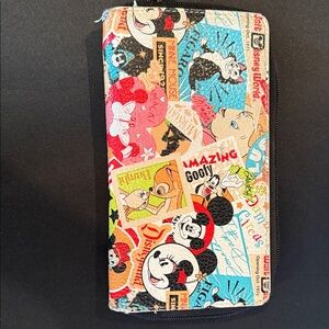 Disney Parks Walt Disney World Mickey And Minnie Mouse Collage Zip AroundWallet